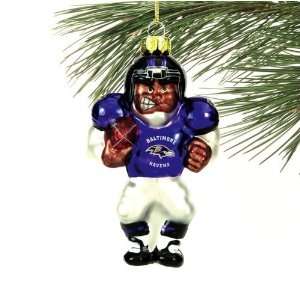  Baltimore Ravens Angry Football Player Glass Ornament 