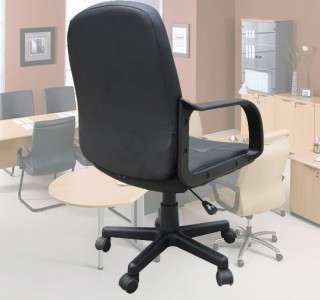 New Leather Office Chair Mid Back Computer Task Desk Conference Black