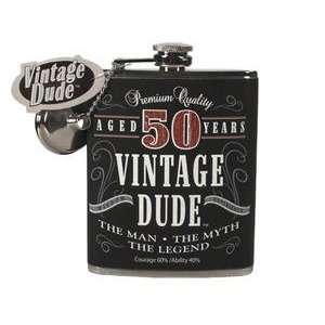  50th Birthday Gift Flask Vintage Dude