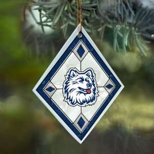 Connecticut Huskies Art Glass Ornament 