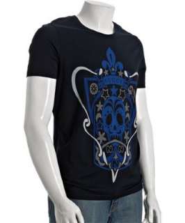 Gucci dark blue skull crest logo t shirt  