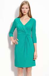 Adrianna Papell Knot Front Draped Jersey Dress