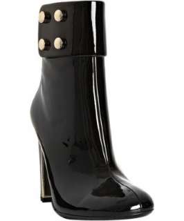 Gucci black patent leather Audrey cuffed booties   