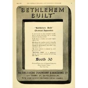  1922 Ad Bethlehem Chemical Apparatus Machinery Service 