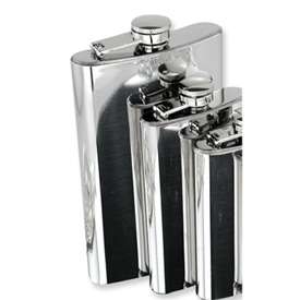 New Stainless Rebel Steel 10oz Hip Flask w/ Funnel  