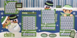Chilln ~ winter scrapbooking 2 premade 12x12 pages BY CHERRY paper 