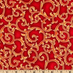  43 Wide Arabesque Scrolls Ruby Fabric By The Yard Arts 