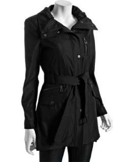 Marc New York black poly packable trench coat  