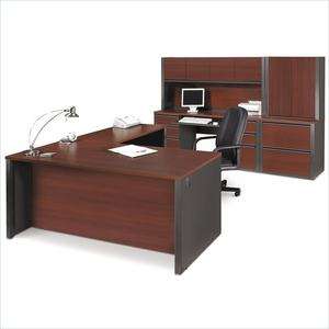Prestige Reversible L Shape Office Desk Set in Bordeaux  