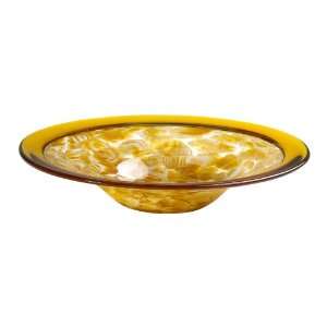  Large Catalan Amber Honey Glass Center Plate Bowl