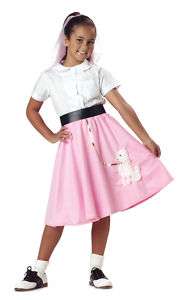 Child 50s Pink Poodle Skirt Costume Halloween  