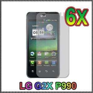 6x Clear LCD Screen Protector Film For LG G2X P990 NEW  