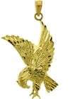 10K YELLOW GOLD FLYING EAGLE BIRD ANIMAL CHARM PENDANT