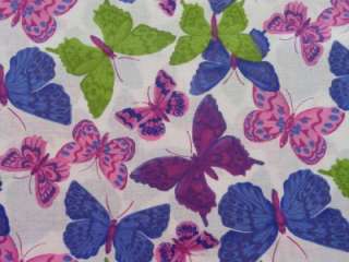 New Butterfly Insects Bugs Purple Pink Green Blue Fabric BTY  
