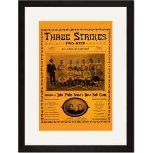  Framed/Matted Print 17x23, Three strikes two step
