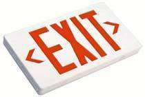 Exit Sign WHITE with RED Thermoplastic w Battery backup  