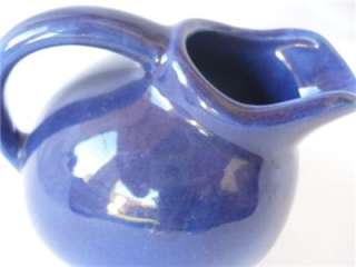 Vintage BALL MINI PITCHER Cobalt Blue Art Pottery Miniature Small 
