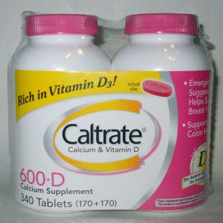 Twin Pack Caltrate 600+D Calcium & Vitamin D 340ct  