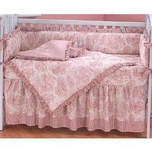 Pink Creme Toile 4 Piece Crib Bedding Set Baby