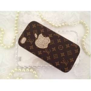   Gold Monogram Logo Crystal Apple Case Cover Cell Phones & Accessories