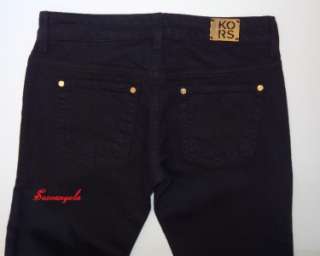199 NWT MICHAEL KORS Womens Frankie SK Basic Denim Jeans Black Size 