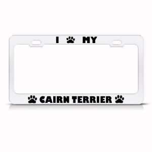  Cairn Terrier Dog White Animal Metal License Plate Frame 