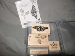 STAMPIN UP Rubber Stamps Set Gods Beauty Butterfly flower  