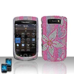  Blackberry Torch 9800 Full Diamond Bling Flowers Hard Case 