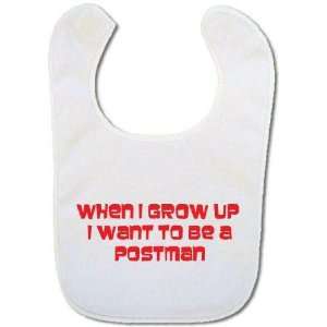  Baby bib When I grow up I want to be a Postman Baby