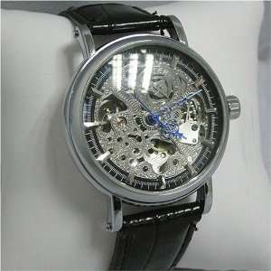 Mechanical Auto Winding Wrist Watch w See Through Case 