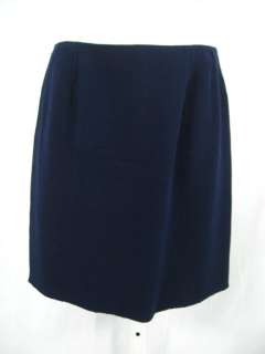 GEOFFREY BEENE Navy Blue Wool Knee Length Skirt 6  