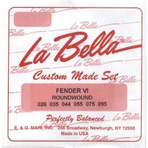 La Bella Electric Fender Bass VI Round Wound .026   .095, 767 6S