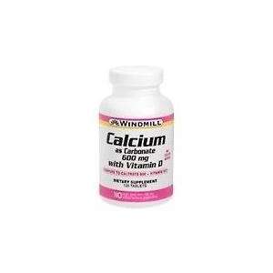  Windmill Calcium Carbonate 600 mg + Vitamin D Tabs, 120 ct 