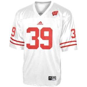  adidas Wisconsin Badgers #39 White Replica Football Jersey 