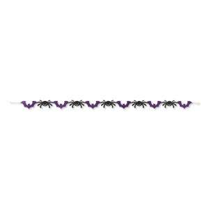  Halloween Jointed Glitter Garlands   Spiders and Bats 