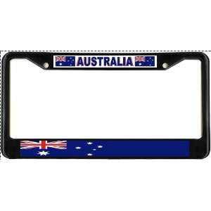  Australia Australian Flag Black License Plate Frame Metal 