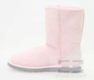 UGG Light Pink Suede Classic Short Shearling Boots Size 5  
