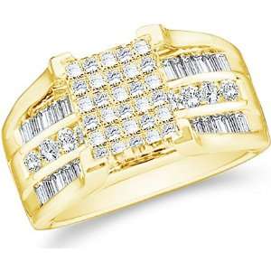   Type Setting Princess , Round & Baguette Cut Diamond Ring (1.50 cttw
