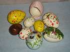 italy marble 8 ceramic easter eggs w pansies basket of greenery 