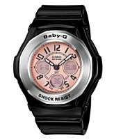 Baby G Watch, Womens Digital Black Resin Strap 46mm BGA107 1B