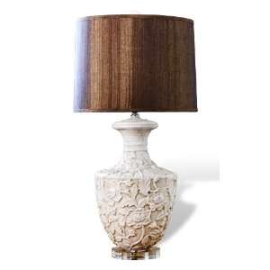  Kendall Shabby Chic Floral Urn Wood Shade Lamp