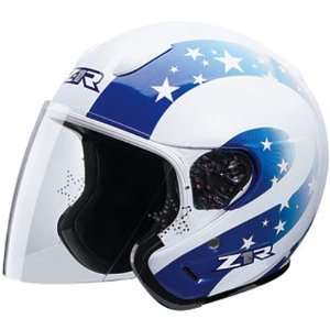  Z1R Starbrite Adult Ace Harley Motorcycle Helmet   Blue 