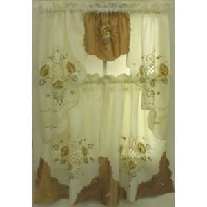   32 TIER CURTAIN AND SWAG SET WITH JEWEL ACCENTS