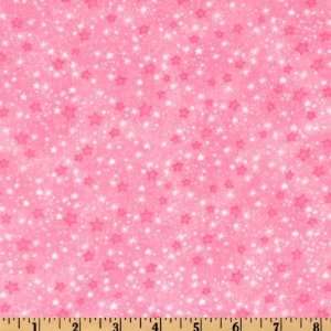  44 Wide Comfy Flannel Stars Pink Fabric By The Yard 