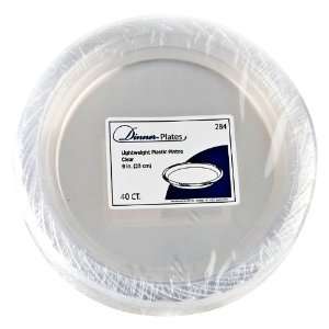  9 Clear Plastic Disposable Plates 40 Ct