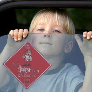  Nebraska Cornhuskers Lil Fan On Board Car Sign 