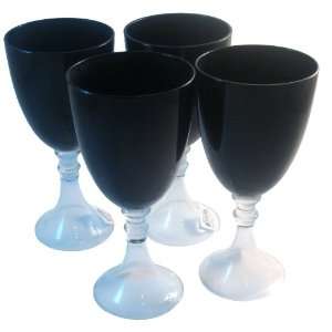 Veranda Black Wine Goblets Set 