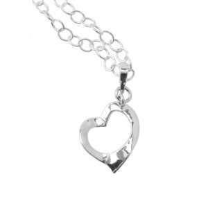  Barse Hammered Heart Sterling Necklace Jewelry