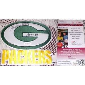  Green Bay Packers Willie Wood Signed 7 inch Patch JSA 