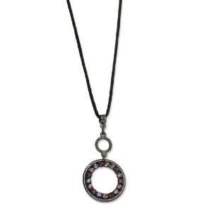  1928 Boutique Black plated Lt & Dk Pink and Purple Circle 